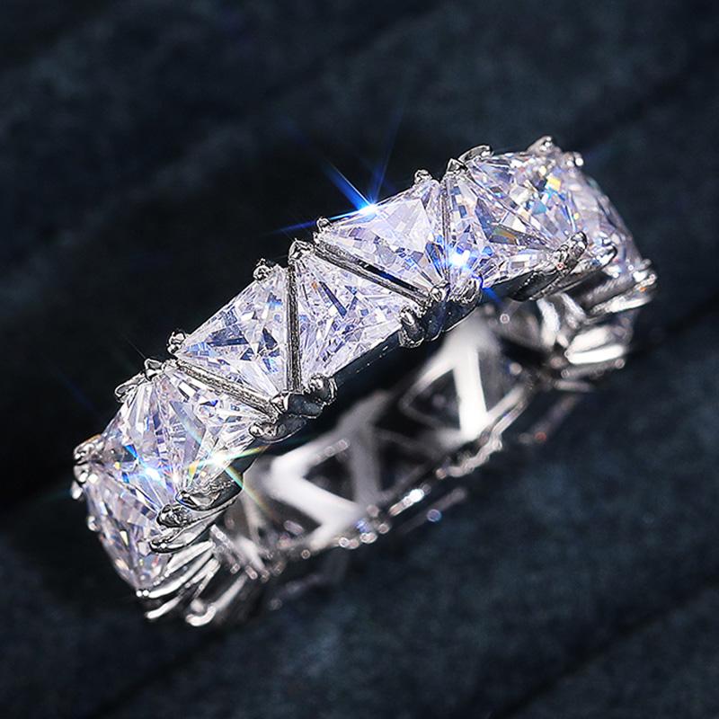 Модные женские хрустальные кольца для вечеринки, полное блестящее цирконие, обручальное кольцо на палец, церемония помолвки, аксессуары, ювелирные изделия