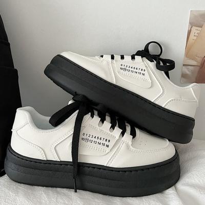 Модные Простые Однотонные Повседневные Туфли 2024 Новая Мода Мягкая Подошва Дышащие Весна и Осень Толстая Подошва Кеды обувь для женщин