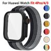 Нейлоновый Ремешок+ Пластиковый Чехол Для Huawei Fit 4 3 Спортивный Браслет Защитный Чехол для Экрана Для Huawei Fit 4Pro Аксессуары для Браслета Часов