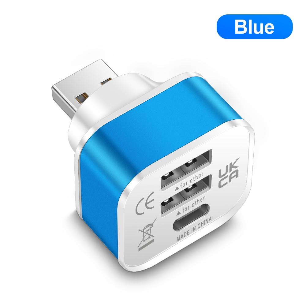 Расширитель USB Type-C на 3 порта 3 в 1 USB 2.0 Сплиттер USB Хаб Адаптер Многоцелевой Разъем Для iPhone 14 Samsung
