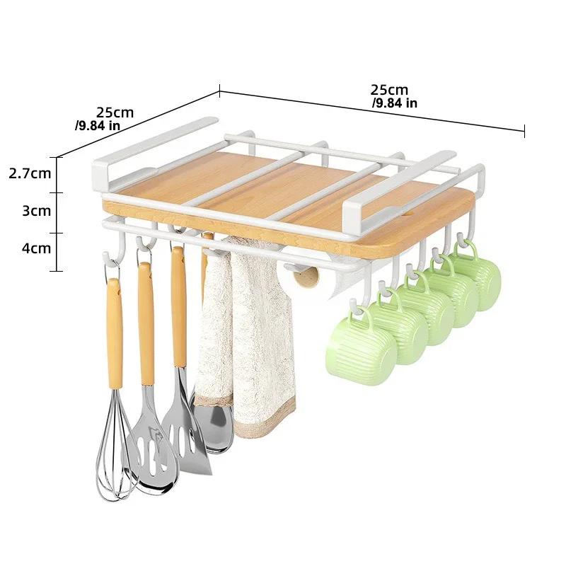 Kitchen Non-punching Multi-functional Pot Lid Cutting Board Placement Storage Rack Cabinet Hanging Cabinet Lower Hanger KTY