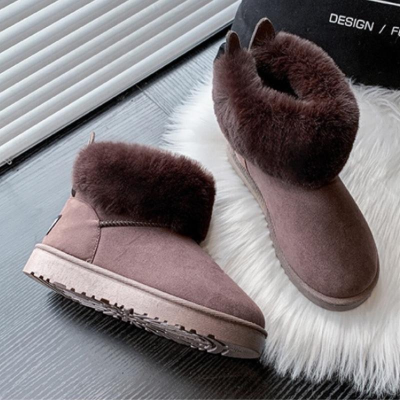 Fashion 2024 Ankle Boots Women's Winter Shoes Suede Women's Snow Boots Cute Women's Warm Plush Cotton Shoes