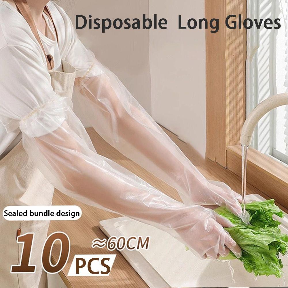 10PCS Waterproof Disposable Gloves Plastic Disposable Hand Sleeves Household Kitchen Washing Dishes