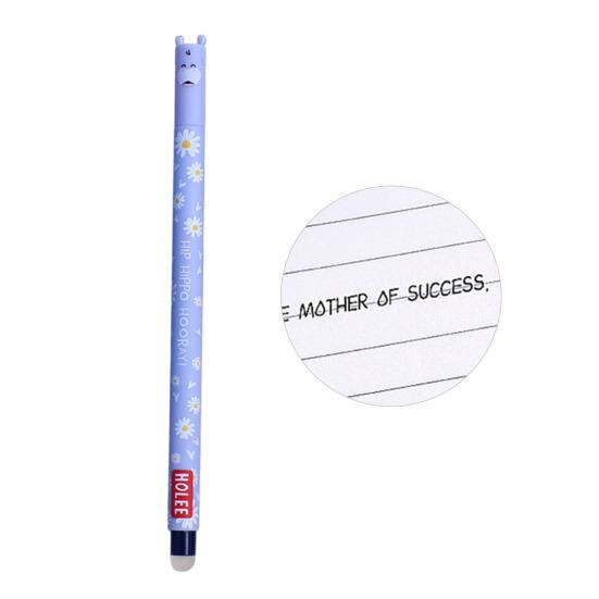 Стирающаяся ручка 0,7 мм с черными чернилами, с мягкой рукояткой, приятной для кожи, с милыми колпачками в виде животных, кнопочный механизм, перезаправляемые ручки, школьные принадлежности