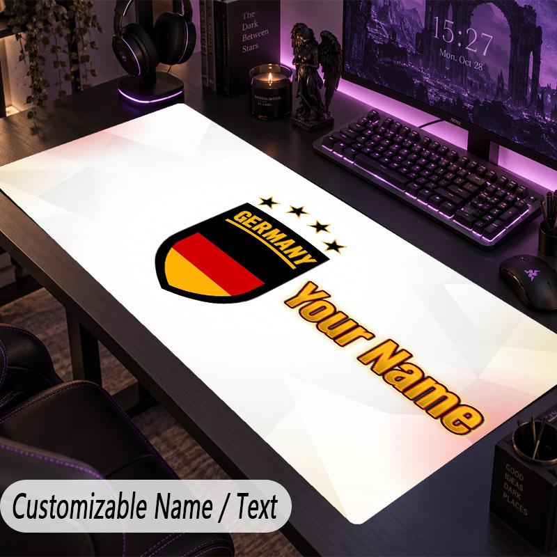 Custom Text Big Mousepad, Extended Desk Pad For Laptop Work GameGermany national football team
