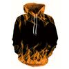 Fashionable Spring and Autumn Creative Flame Printed Hoodies Cool Men's Hoodies Popular