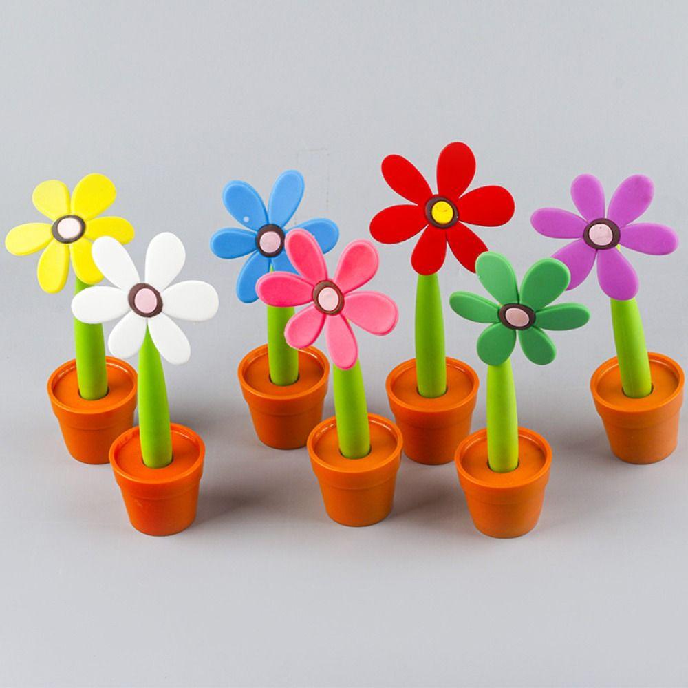 Plastic Writing Signing Pen Cartoon Sunflower Ballpoint Pen New Ballpoint Pen