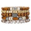 Hot-selling handmade beaded bracelets, men's retro ethnic style multi-layer stacked wooden beads, tree of life bracelet accessories