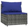 VidaXL Garden Middle Sofa with Gray Wicker Cushions, Sofa, Garden Sofa, Sectional Middle Sofa, 319849