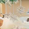 Acrylic Snowflake Drop Icicle Pendants Christmas Clear Crystal Ornaments Xmas Tree Hanging Pendants Home Party Decor