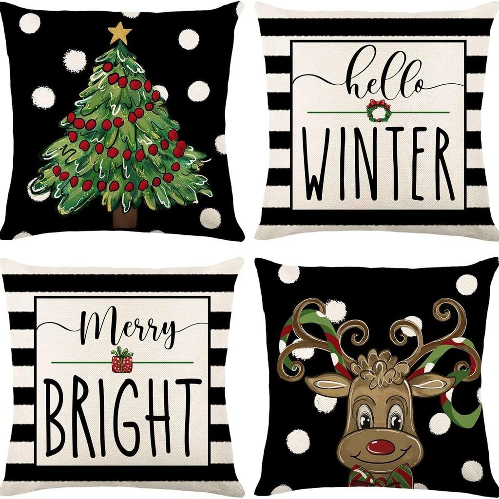 New Christmas Pillowcase Bedroom Sofa Decoration Cushion Bed Backrest Festive Decoration