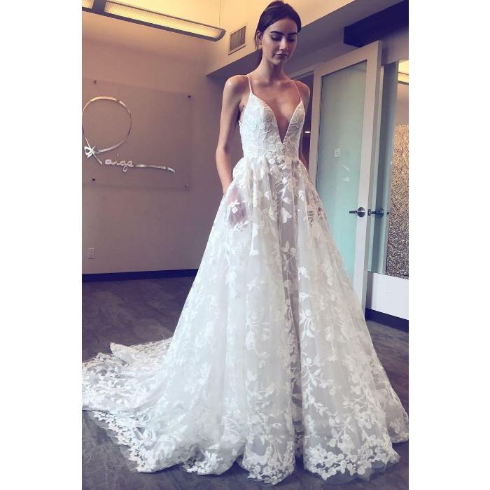 Новое европейское и американское, сексуальное платье-комбинация с V-образным вырезом, французское ажурное платье