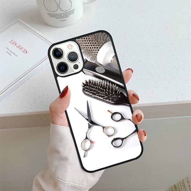 Ножницы парикмахера Щетка Переключатель Чехол для телефона Для iPhone 17 Air 14 15 16 13 12 Чехол Для Apple Pro Max Plus