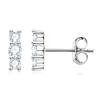 Chasau Unique Design Daily Jewelry Moissanite Ear Rings 925 Sterling Silver VVS 3.0mm&2.5mm Moissanite 3 Stone Stud Earrings