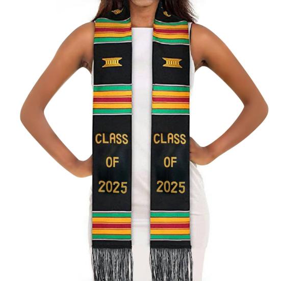 Kente Graduation Stole Class of 2025 Celebrate Culture with The African Graduation Sash for Black Men Women