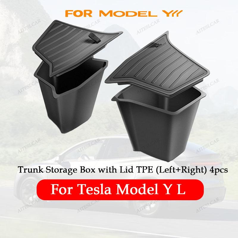 Для Tesla Model Yl Запуск Боковой Органайзер-Контейнер для Заднего Багажника Левый Правый Водонепроницаемый Контейнер для Хранения Груза Автомобиля
