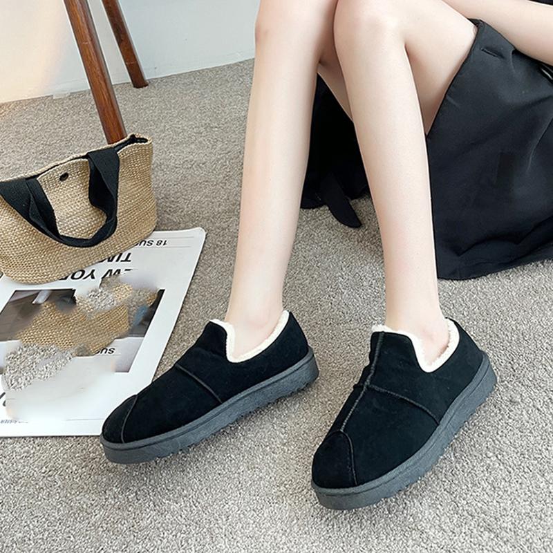 Весенние и осенние хлопковые туфли для женщин, утолщенный бархат для тепла, универсальные зимние ботинки, женские хлопковые туфли One Step