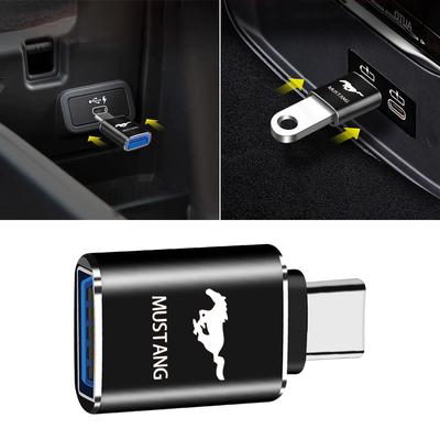 1 шт. Автомобильный USB Type C кабель-конвертер Адаптер для зарядки Автоаксессуары для Ford Mustang SHELBY GT 500 350 Кабриолет V Mach e Водонепроницаемый