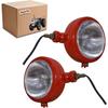APSMOTIV Red Headlights Assembly with 12v Bulbs Compatible With David Brown 700 800 900 1200 1400, Massey Ferguson 35 35X 65 765