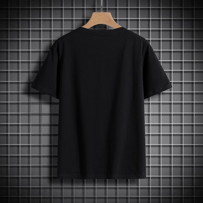 9XL футболка из чистого хлопка мужская свободная с большим круглым вырезом и однотонным спортивным низом с коротким рукавом