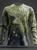 Outdoor essential: long-sleeve T-shirt with deer nature print, hunting style.