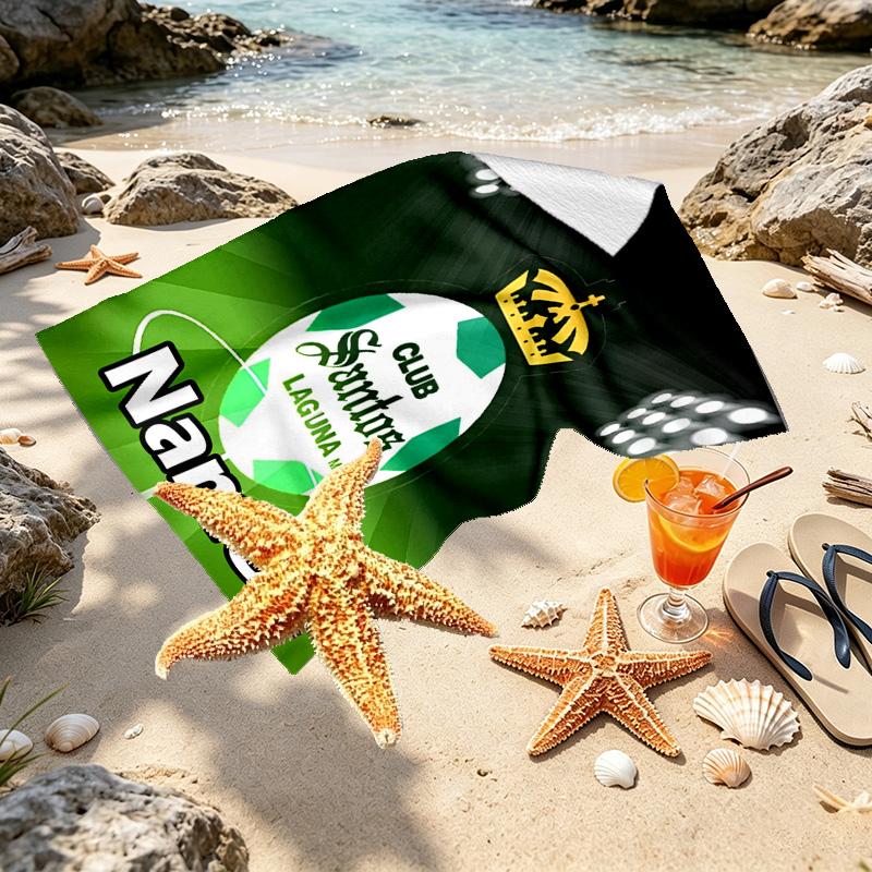 Custom Name Personalized Club Santos Laguna Print Beach Towel, for Trip Camping Beach Party Home Decor, Birthday Gift for Family & Friends