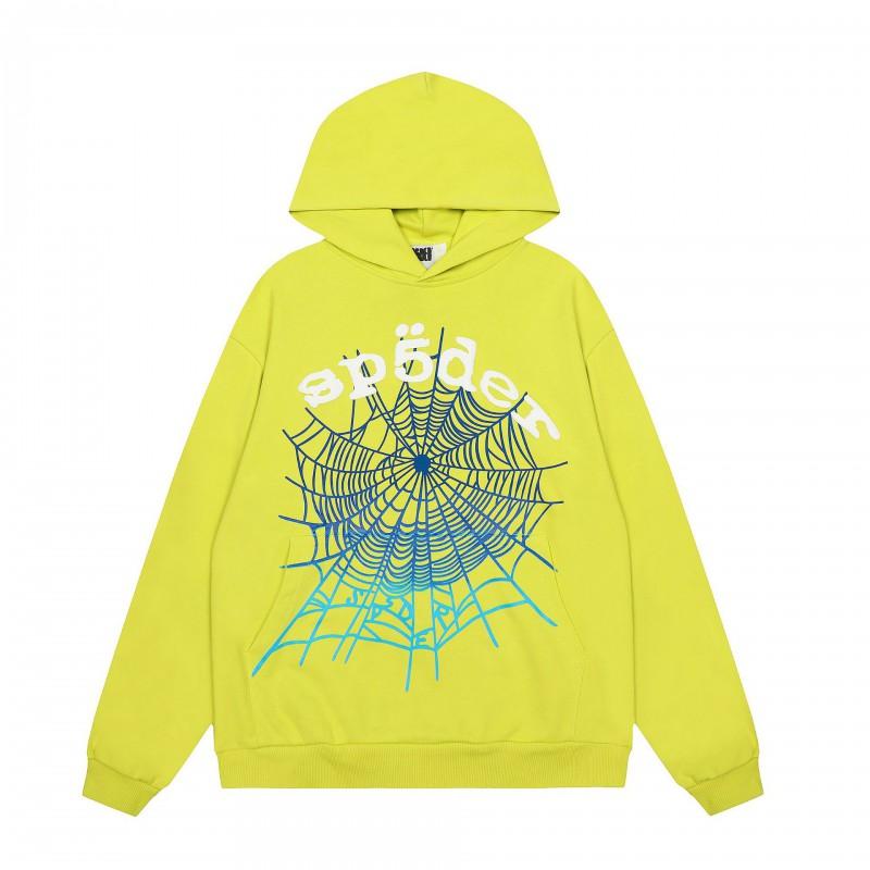 Unisex Hooded Sweatshirt Streetwear Spider Web Print Heavyweight Fleece Teen Casual Top