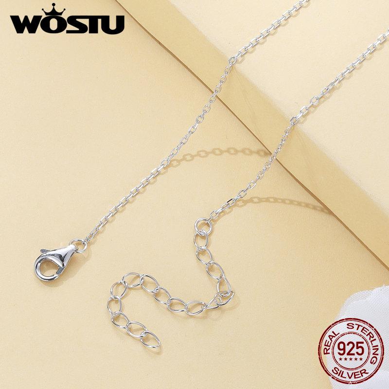 WOSTU 925 Sterling Silver Colorful Butterfly Charm Necklace Spring Jewelry Gift For Cute Insect Chain Necklace Birthday Gift