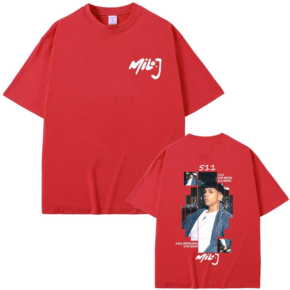 Rapper Milo J 100cotton mens shirt music Album Cover graphics oversized Short Sleeved Womens Y2k Hip Hop Streetwear Tshirt