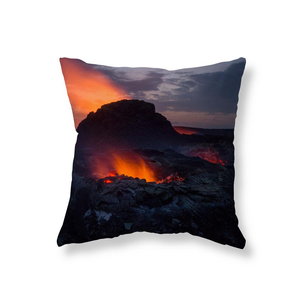 Извержение вулкана, лава, пейзаж, наволочка, декоративная наволочка для дивана, наволочка на подушку для стула, эстетика комнаты, домашний декор