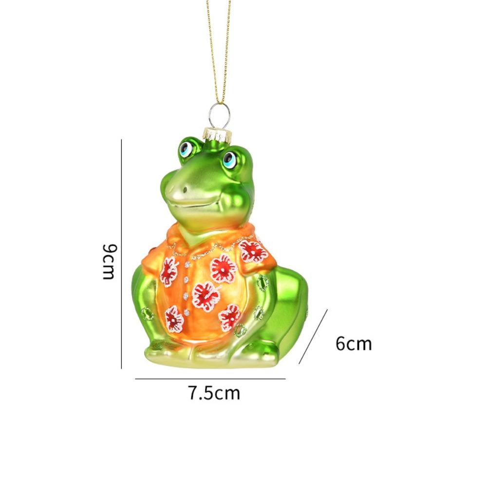 Glass Painted Christmas Decorations Green Christmas Tree Pendant for Mall Window Scene Layout