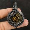 Ammonite Fossil Copper Wire Wrapped Pendant Gemstone Designer Jewelry Handmade Unique Pendant Gift For Him Ammonite Fossil Jewelry For Women