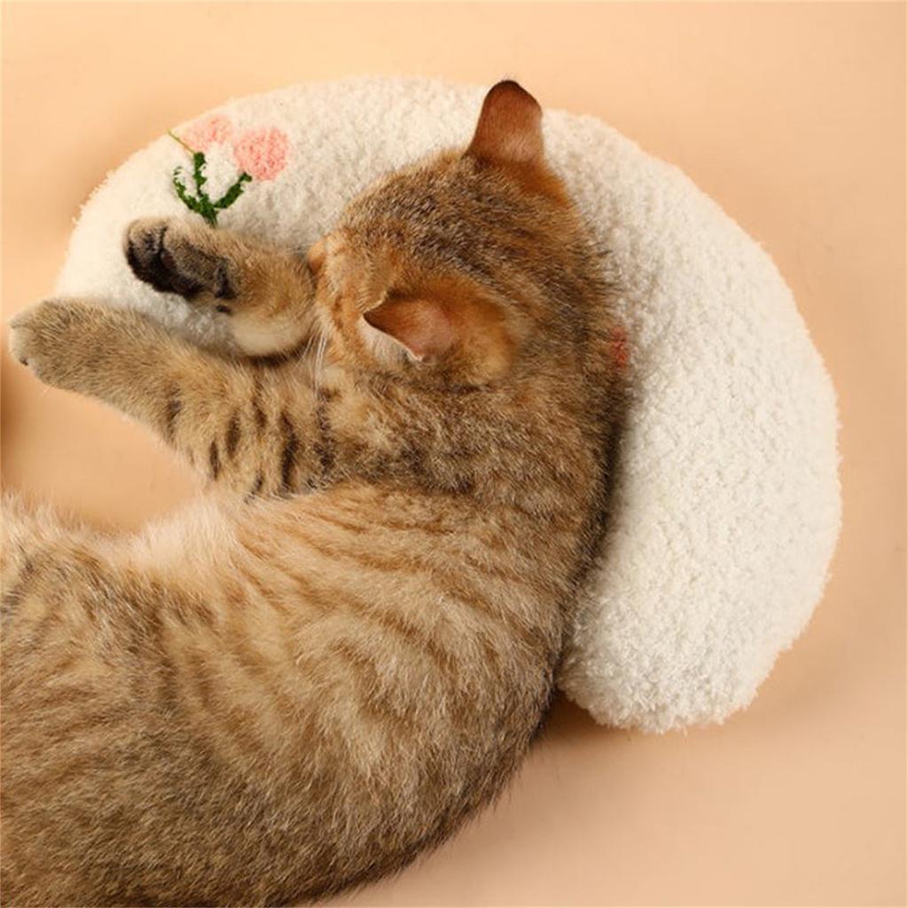 Little Pillow For Cats, Ultra Soft Pet Calming Toy Half Donut Cuddler Cat Cute Cozy Pillow Machine Washable