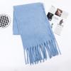 Imitation Cashmere Scarf for Women Winter Warm Thickening New Solid Color Scarf for Men Thick Tassel Woolen Scarf