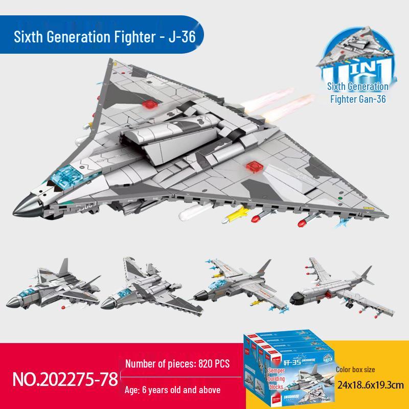 Sengbao J-20 Стелс-истребитель 50 Строительных Блоков - Детская Образовательная Игрушка