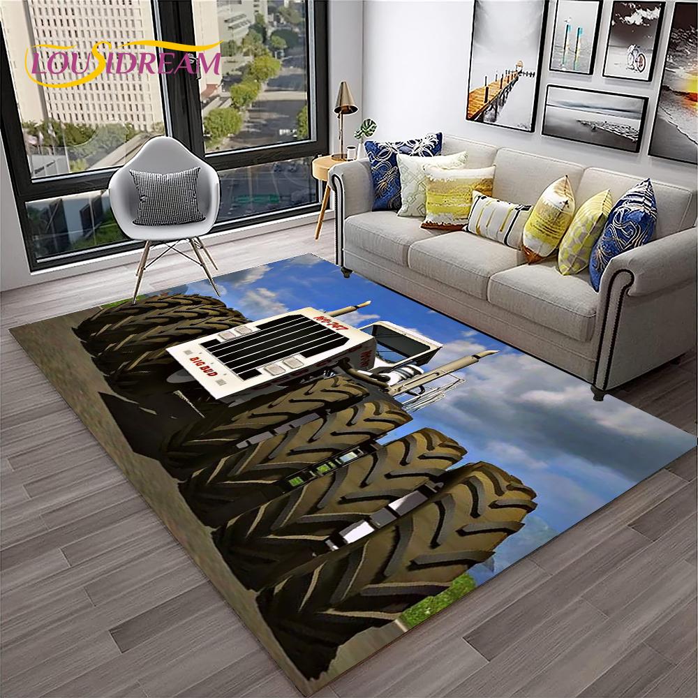 3D Truck Car Retro Tractor Non-Slip Carpet Rug for Living Room Bedroom Sofa Child Area Rug Home Decor Floor Mat