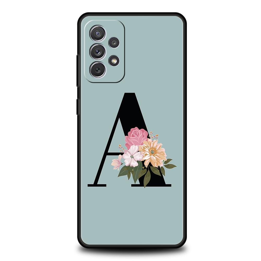 Чехол для телефона Flower Letters S для Samsung Galaxy A15 A13 A51 A71 A41 A31 A21S A03S A05 A12 A32 A52 A23 A25 A33 A53 A73 5G