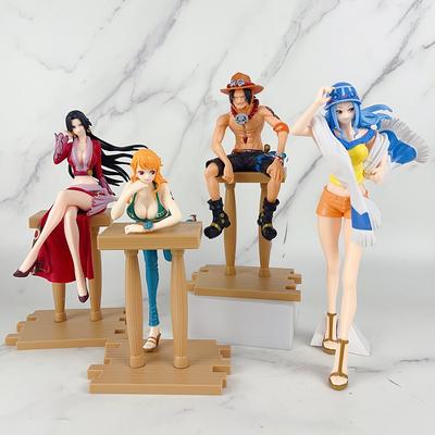 Аниме One Piece Луффи Эйс Нами Хэнкок Фигурка Положение в баре Сидячая поза Фигурка Модель из ПВХ Коллекция кукол Игрушка в подарок для детей