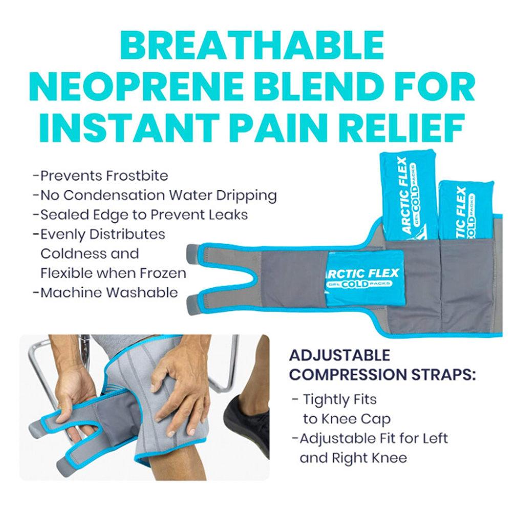 1 шт. многоразовый гелевый пакет со льдом для колена, горячая/холодная компрессионная терапия, обертывание для колена со льдом при травмах, для облегчения боли, после операции на колене, при растяжении, отеке