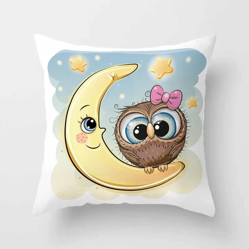Милые наволочки на подушки с совами  Удобная наволочка x Декоративные подушки для дивана, кровати, машины, пледа, домашнего декора
