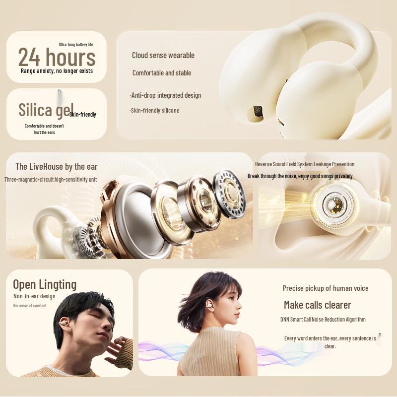 Lenovo EA420 Open-Ear Clip-On Wireless Sport Bluetooth Earphones