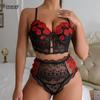 2024 Premium Lace-Trim Embroidered Tie-Up Flirty Women's Set