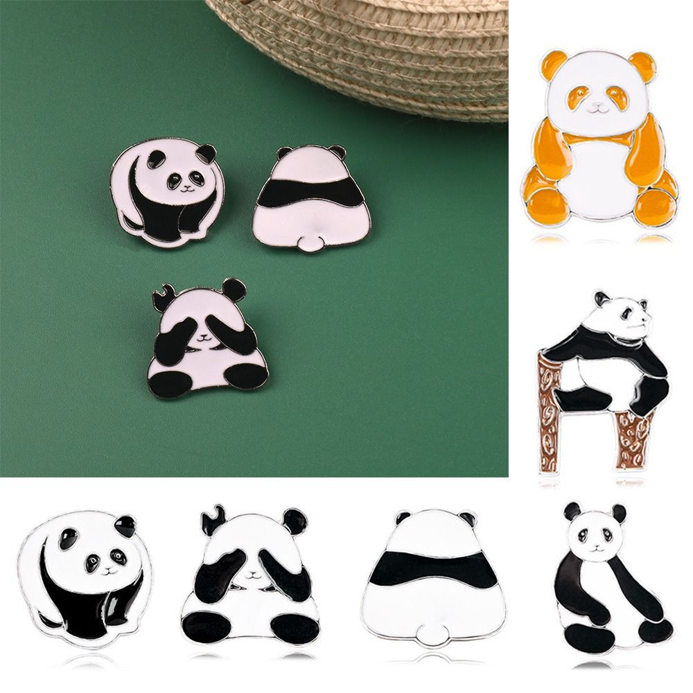 Enamel Cartoon Panda Brooch Zinc Zinc Alloy Animal Brooch Personality Clothes Pins Friends