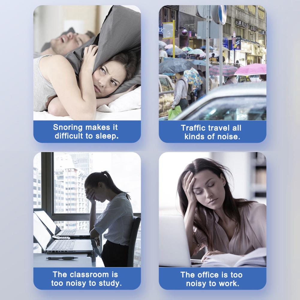 1 Pair Silicone Noise Reduction Earplug Waterproof Soft Comfort  Ear Protector Plugs Earplugs for Travel Work Sleep Swimming