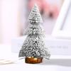 Настольная миниатюрная снежная сосна с деревянной основой, имитация сосновой иглы, мини-орнамент для рождественской елки, реквизит для фотосъемки, зимний праздник для дома