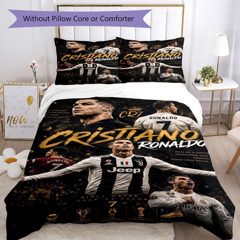 Ronaldo's Cr7 Celebration Moment Bedding Set, Breathable Duvet Cover with Pillowcases, Soft Bed Linen for Bedroom Home Decoration, Perfect Festival Bi