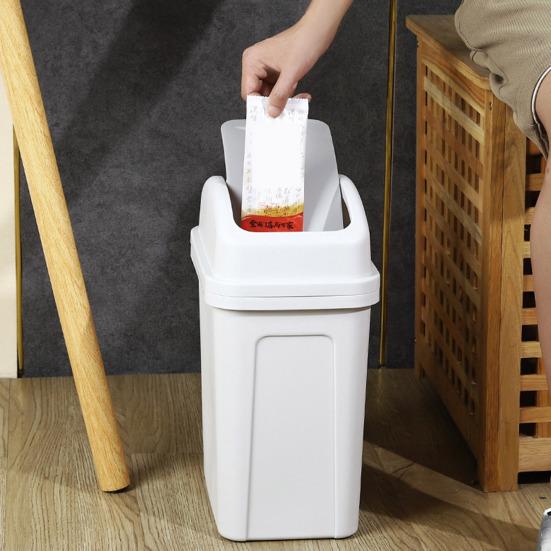 Home Garbage Can with Lid Thickened Press Type Swing Cover Large Capacity Kitchen Hotel Bathroom Office Trash Can