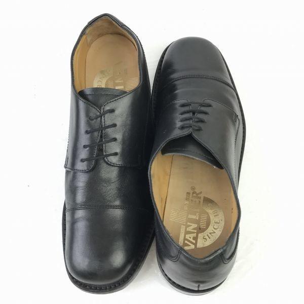 Netherlands VAN LIER Leather Goodyear Straight Tip 7.5/26.0 Black Dress Shoes(USED)
