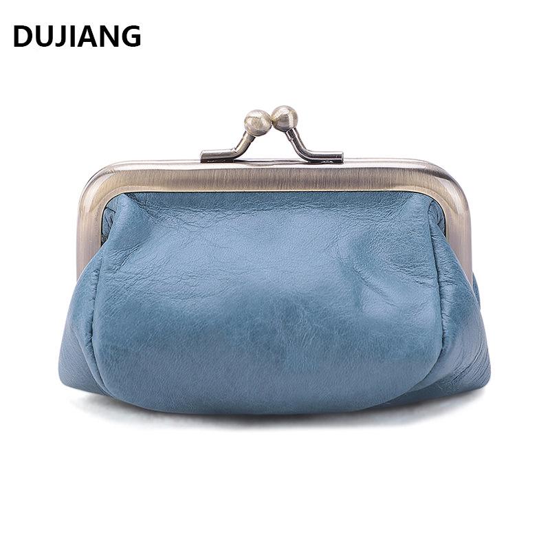 Retro Mini Genuine Leather Clasp Coin Purse & Earphone Bag