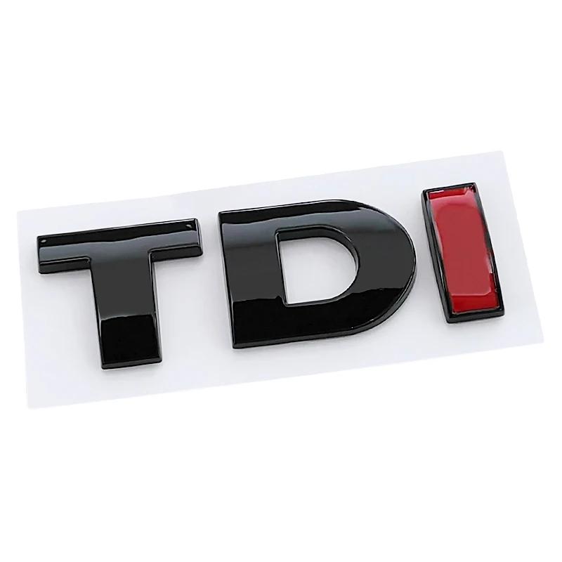 SVLHP1 3D ABS Black Logo TDI Emblem Car Trunk Badge For VW Passat Jetta Touareg Tiguan Touran Golf 4 5 6 Caddy TDI Sticker Accessories
